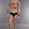 SLIP CON ELASTICO LOGATO IN COTONE BIELASTICO 2 U1847NERO2