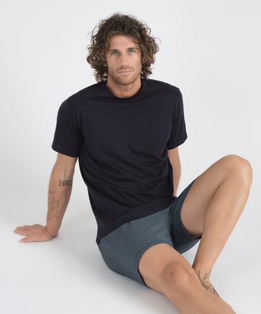 Pigiama corto ,maglia mezza manica  ,pantaloncino fantasia micro-geometrico, in Cotone