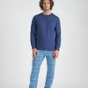Pigiama lungo m/l serafino ,pantalone fantasia scozzese